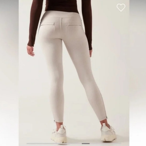 Athleta Delancey Textured Moto Tight EUC Size Medium, Zippered Pockets High Rise - Picture 2 of 15